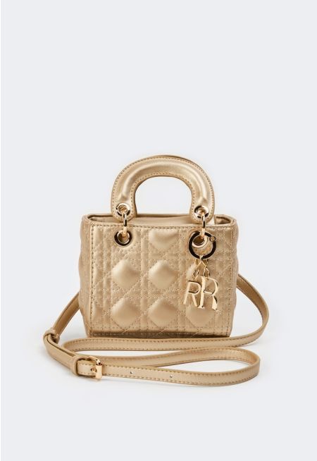 Embroidered Quilted Handbag