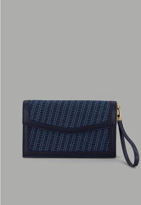 Denim Monogram Clutch