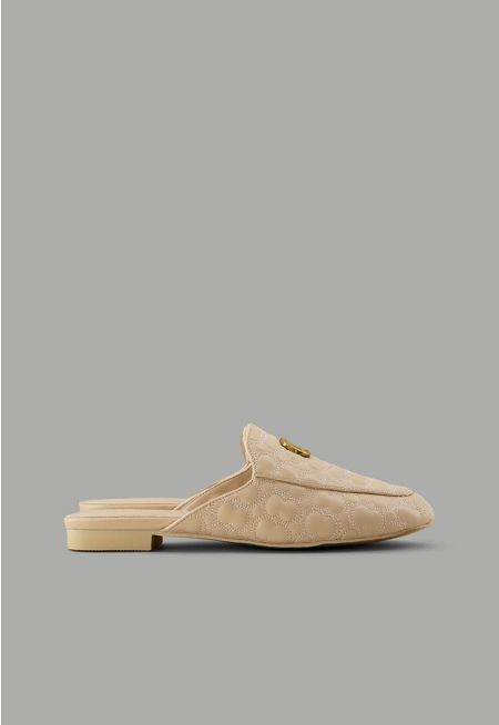 Quilted Embellished Mules