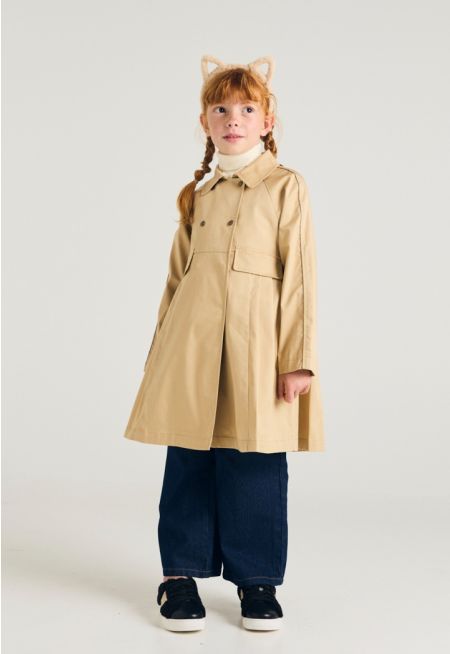 Pleated Skirt Trench Coat