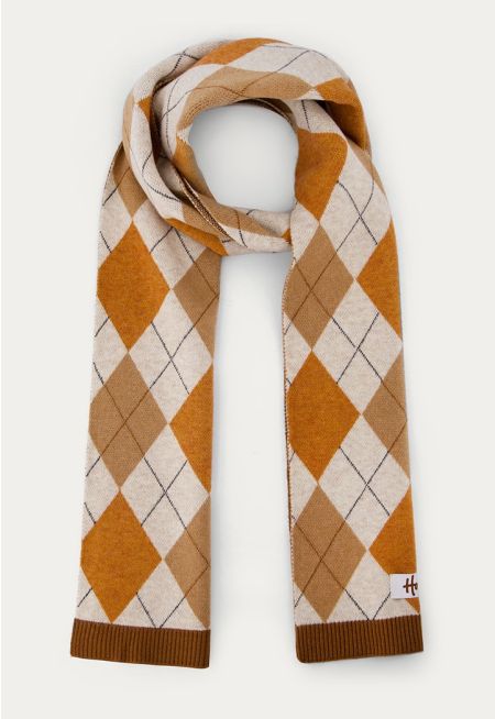 Knitted Argyle Scarf