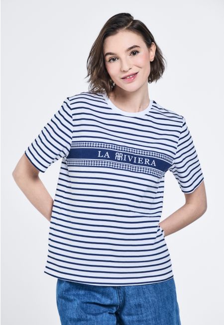 Striped Patch T-Shirt