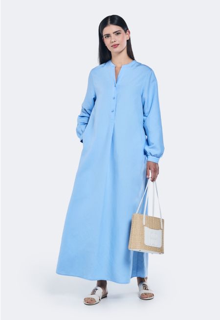 V-Neck Linen Dress