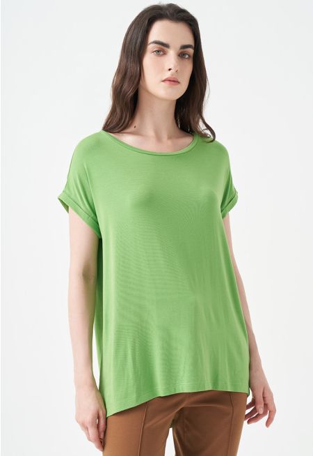 Solid Continuous Short Sleeves T-Shirt