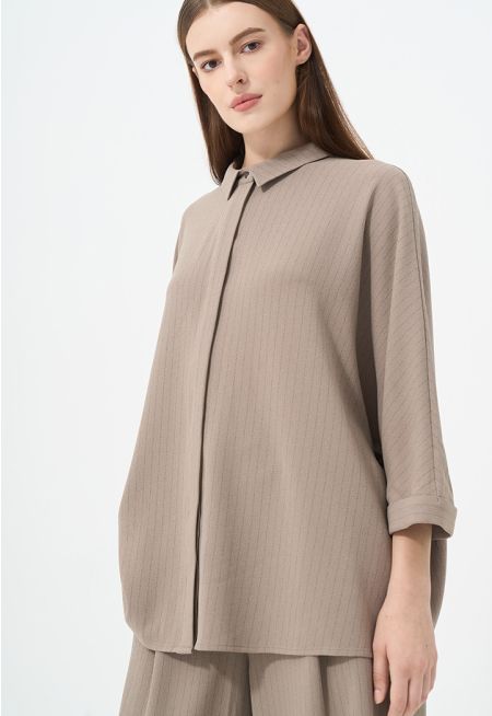 Contrast Dolman Sleeve Basic Shirt
