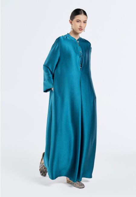Inverted Pleat Satin Dress- Ramadan Style