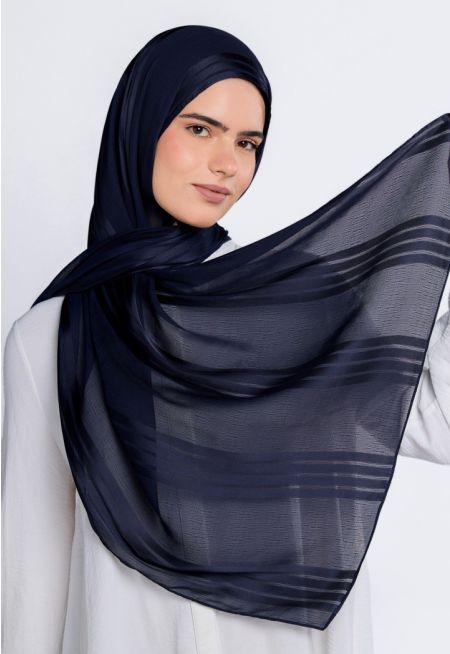 Textured Striped Hijab