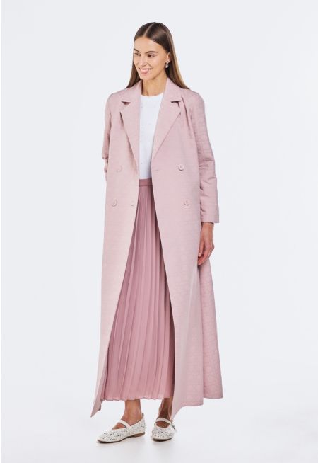 Geometric Embroidered Quilted Abaya