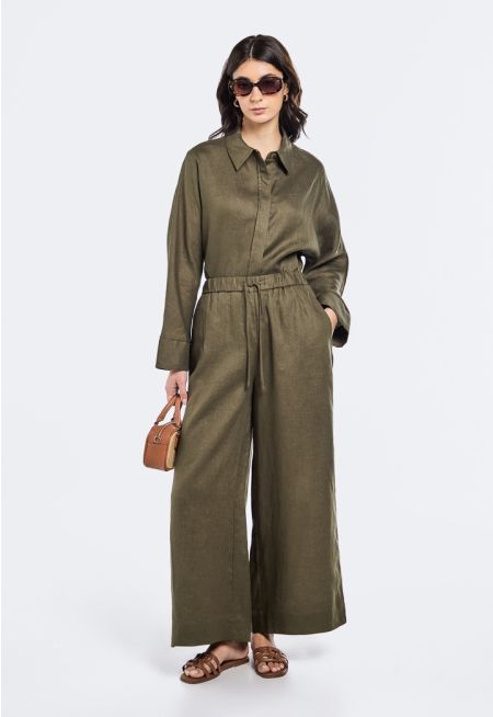 Wide Leg Linen Trousers