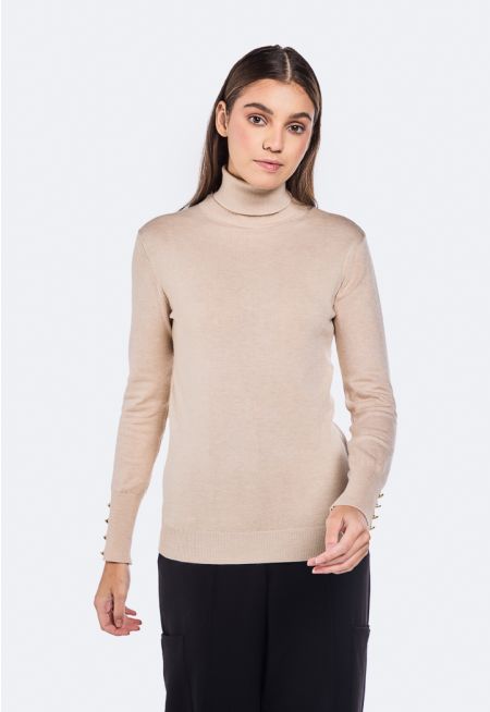 High Neck Slim Fit Basic Top