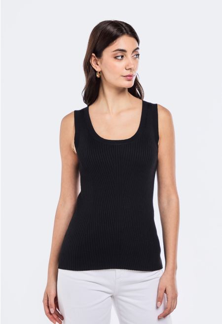 Basic Solid Ribbed Top