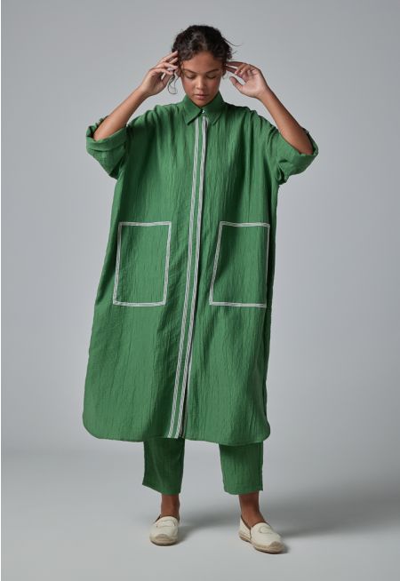 Solid Crinkled Drop Shoulder Abaya