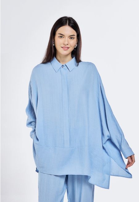 Dolman Sleeve Textured Shirt