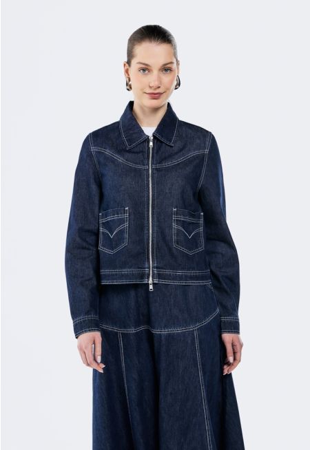 Stitch Embellished Denim Jacket