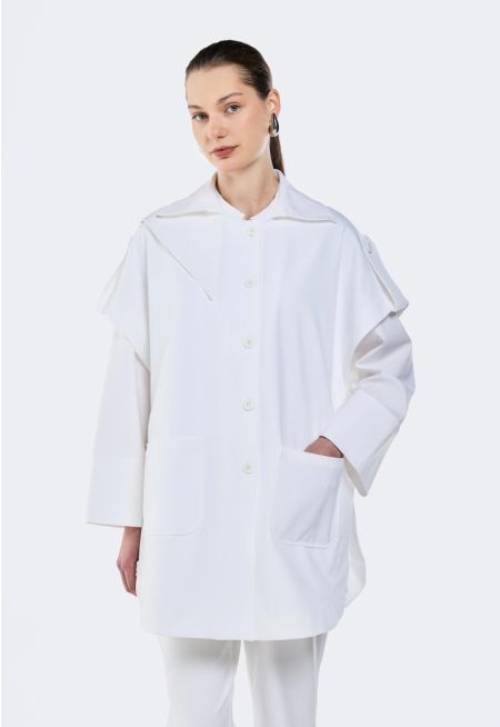 Side Open Collared Cape