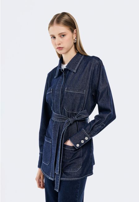 Multi-Pocket Denim Jacket