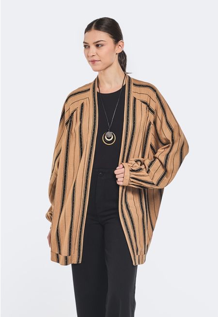 Contrast Striped Kimono