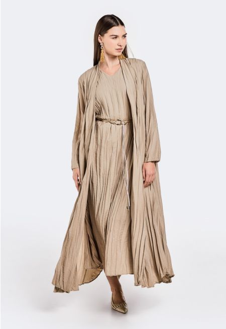 Solid Crinkled Abaya