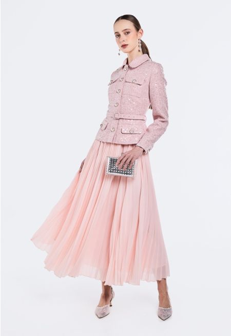 Lurex Beaded Tweed Dress