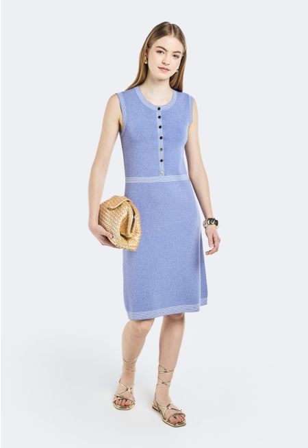 Knitted Striped Hem Dress