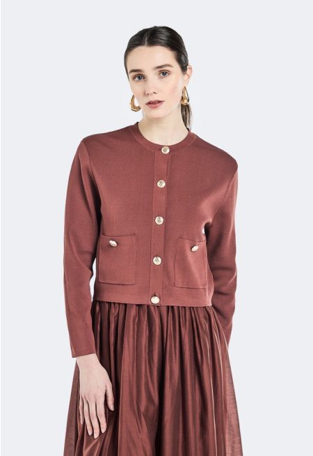 Knitted Cropped Cardigan