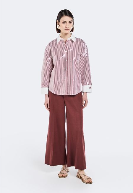 Solid Wide Leg Trousers