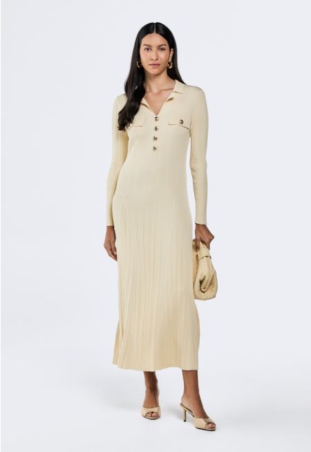 Ribbed Knitted Bodycon Dress