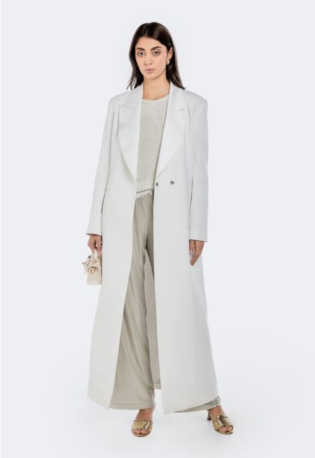 Satin Notched Collar Coat