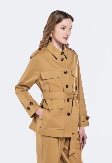 Multi Pocket Belted Jacket