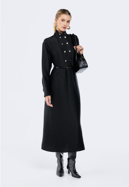 Textured Belted Dress