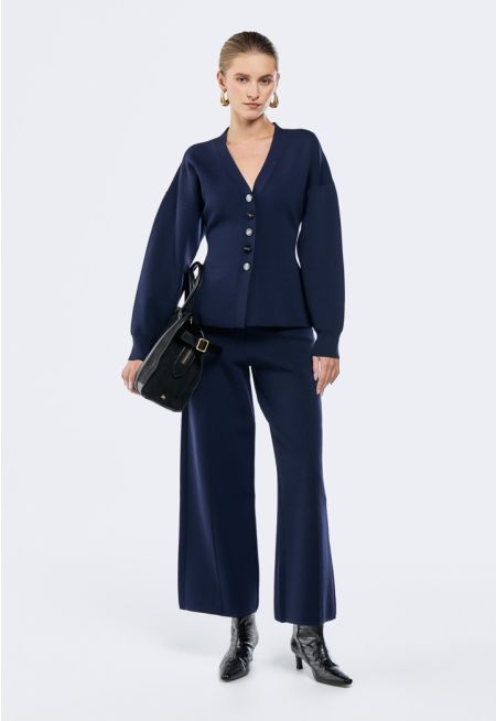 Seam Details Knitted Trousers