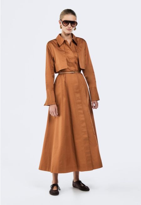 Maxi Dress With Attached Jacket