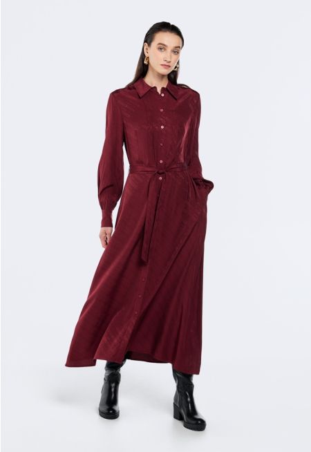 Monogram Jacquard Belted Dress