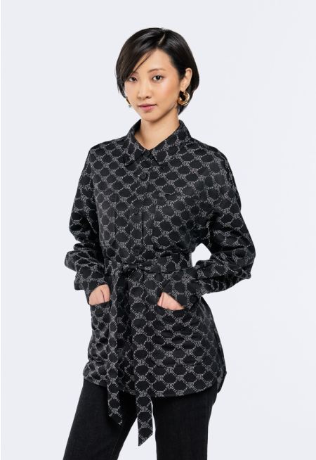 Monogram Jacquard Belted Shirt