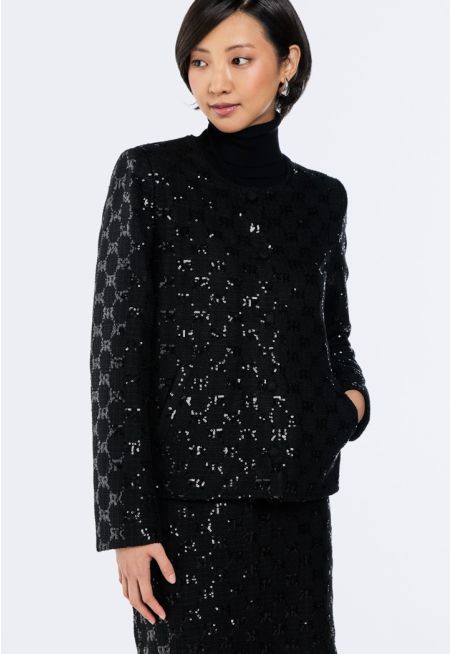 Sequined Monogram Jacket