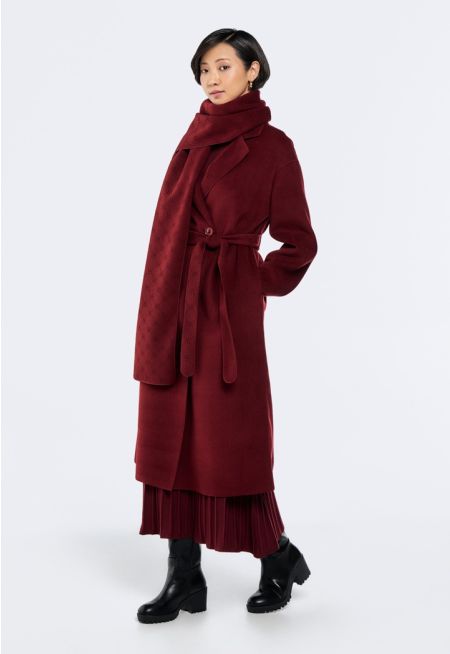 Monogram Overcoat With Detachable Scarf