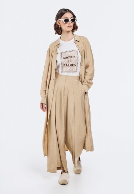 Overlay Crinkled Trousers