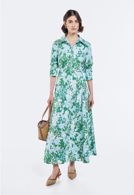 Floral Print Belted Dress