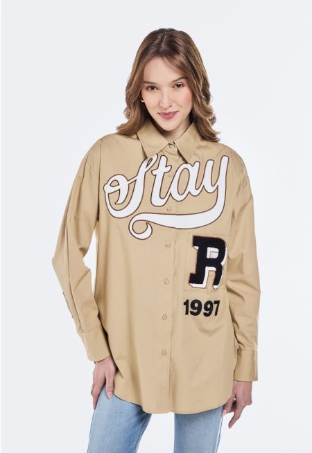 Patch Embellished Shirt