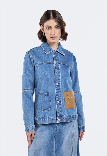 Embroidered Monogram Denim Jacket