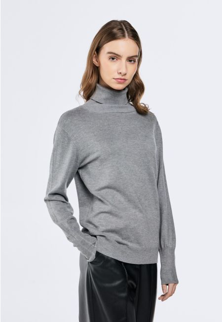 Knitted High Neck Top