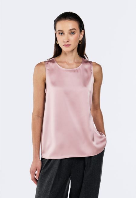 Sleeveless Satin Top