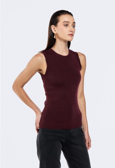 Basic Sleeveless Knitted Top
