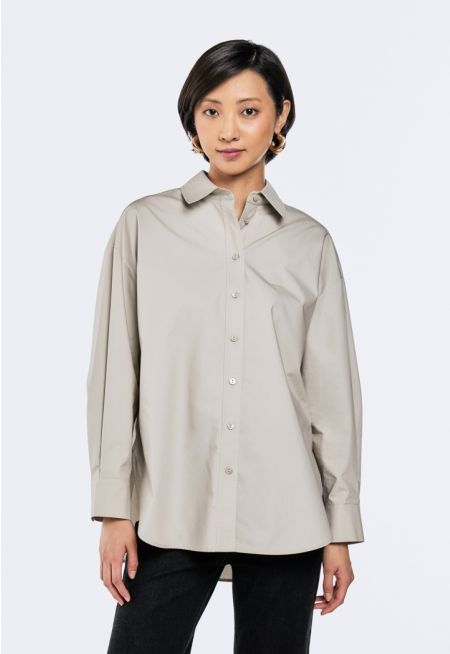 Drop Shoulder Solid Shirt