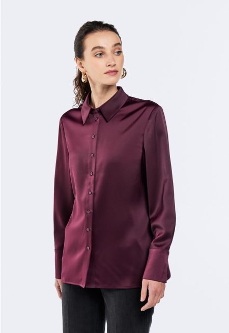 Regular Fit Satin Shirt