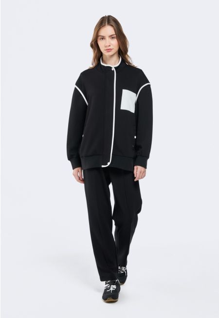 Solid Elastic Waist Sweatpants