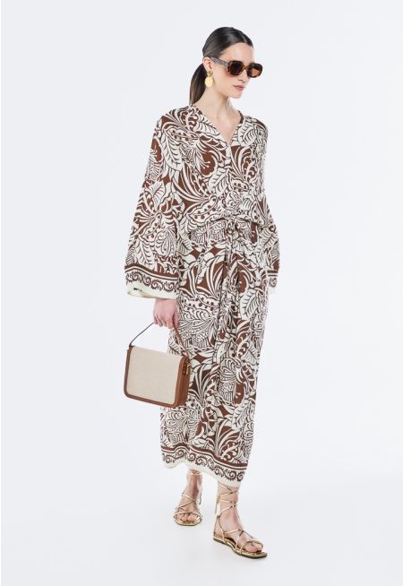 Printed Front Tie Dress