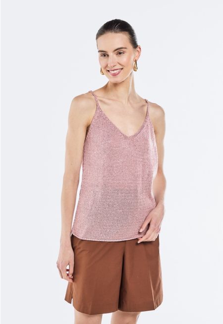 Knitted Sequin Embellished Top