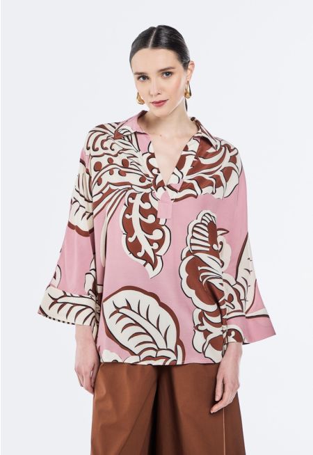 Printed Relaxed-Fit Blouse