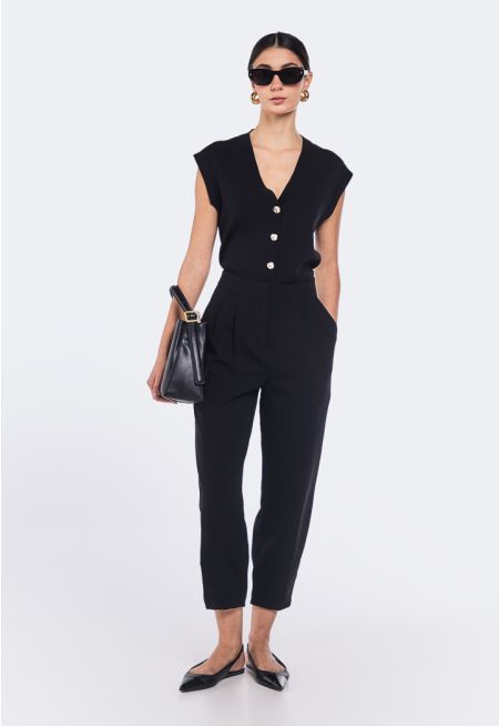 High Waist Mom Fit Trousers